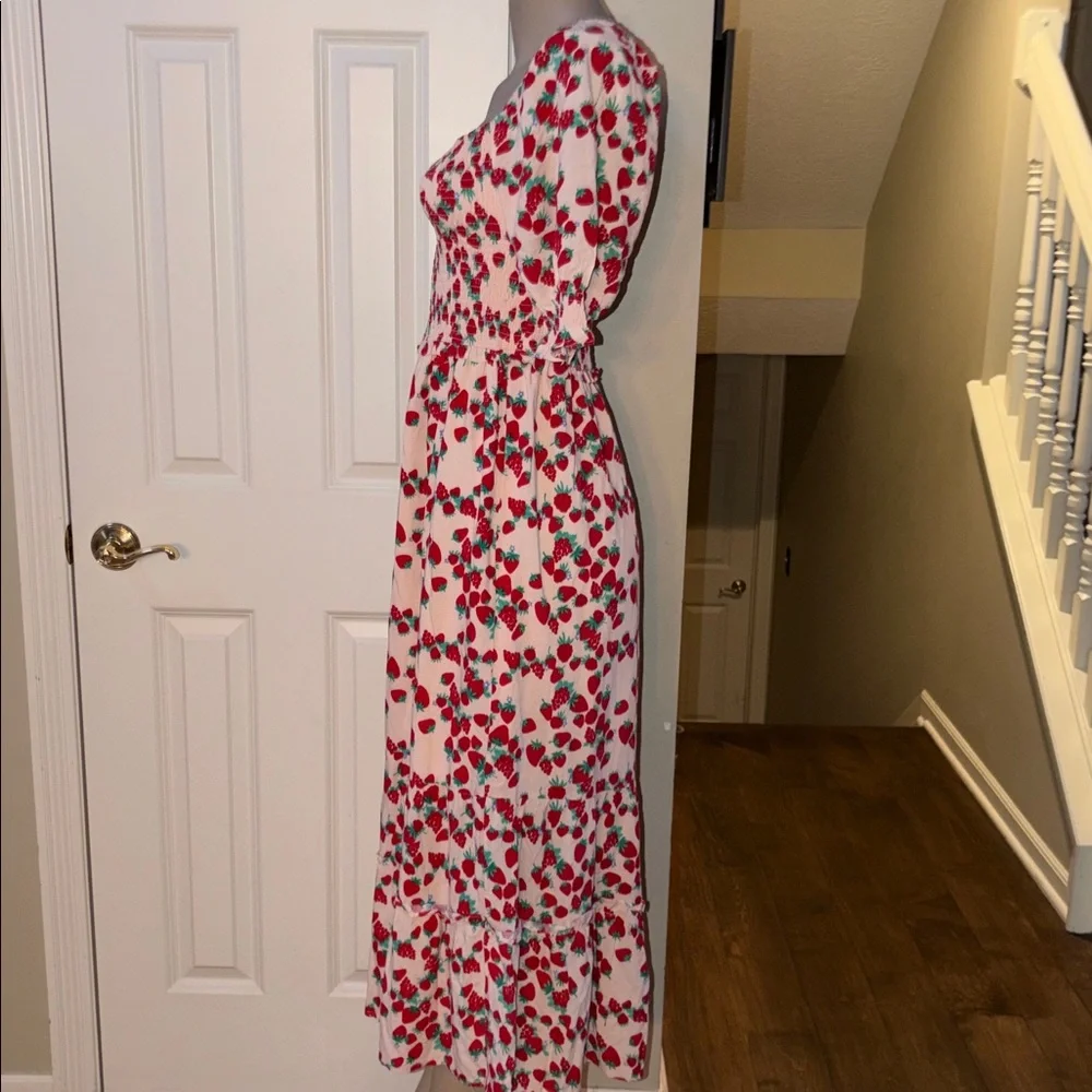 Betsey Johnson Strawberry Print Maxi Dress, small - Picture 5 of 7